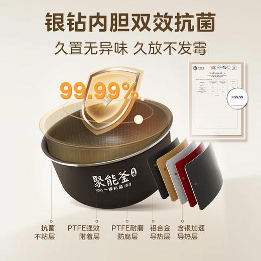 积分免费兑：美的（Midea）电饭煲3-4人电饭锅4L银钻内胆12大菜单顶置触控屏家用智能微压电饭煲MB-AF 商品图2