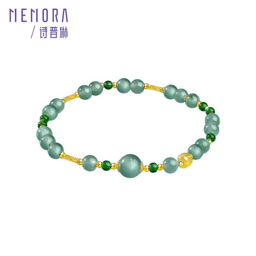 【新品首发】琳琅雅玉系列 黄色18K金蓝水翡翠手链 女士礼物MEMORA诗普琳JB004001 商品图6