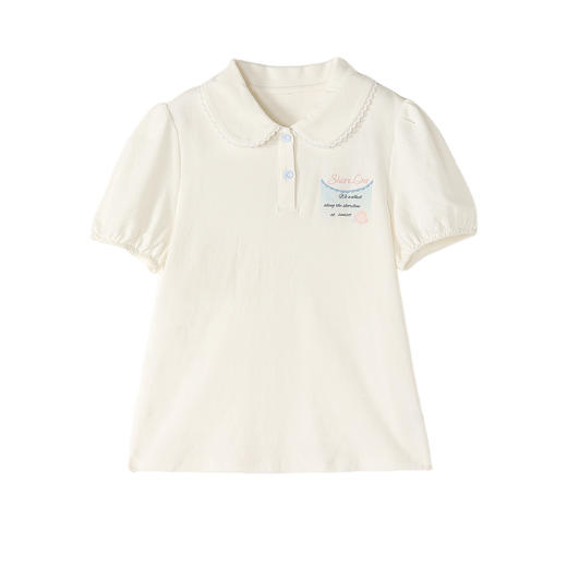 笛莎Deesha 2026年夏季新款中童女童翻领T恤T恤 商品图4