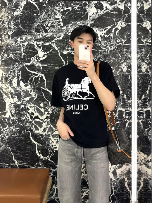 赛琳 25ss字母标识马车印花短袖T恤 男女同款（DY） 商品图6