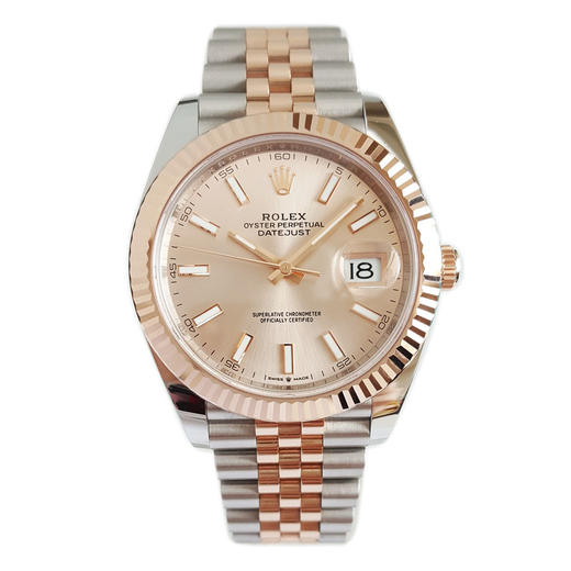 【95新】ROLEX 劳力士126331-0010天文台认证自动机械机芯日期显示41MM（男款）日志型系列蚝式钢/18K玫瑰金220326NJS08 商品图0