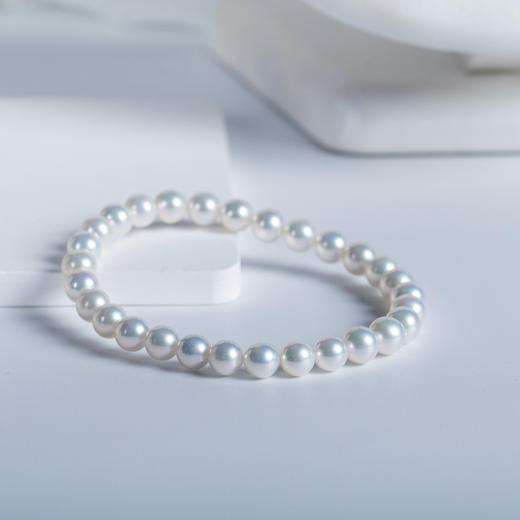 强光白色淡水珍珠手链 商品图2