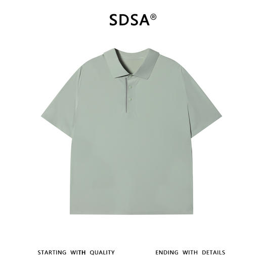SDSA男装2026新款高贵轻奢老钱风透气亲肤polo领短袖T恤百搭上衣 商品图0