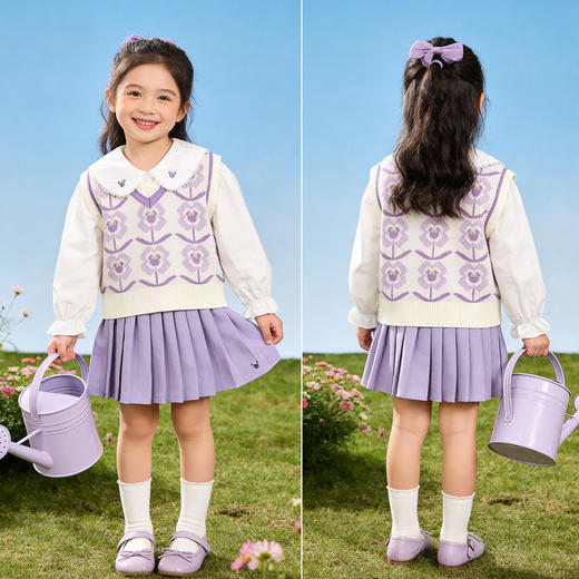 迪士尼女童春季田园风衬衫三件套ZD1FT019 商品图2