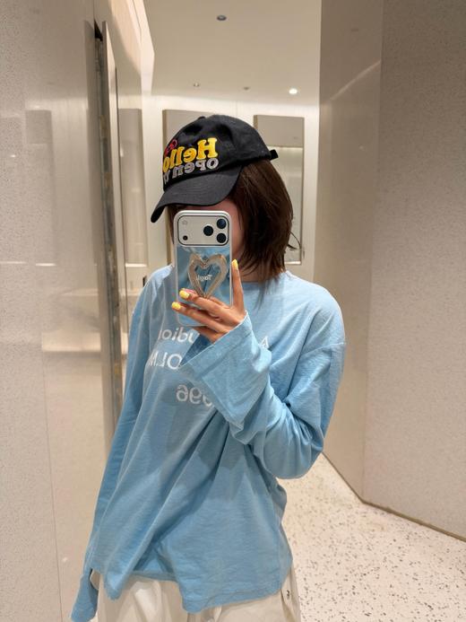 Acn* 26ss春夏新款 湖水蓝做旧1996 logo印花长袖T恤（XHH） 商品图6