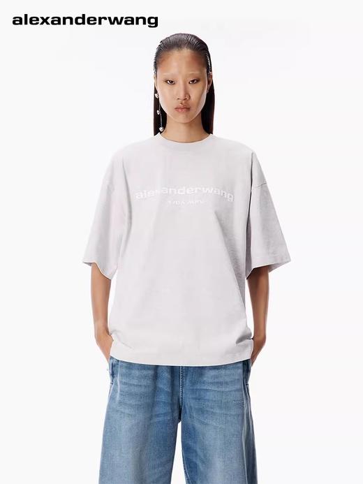 复古美式大tee，胸口徽标印花。情侣款宽松氛围感圆领t恤E032488 商品图7