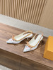 驴家  X TM 村上隆联名老花芭蕾舞鞋蝴蝶结拼色猫跟凉鞋 （DBG） 商品缩略图4