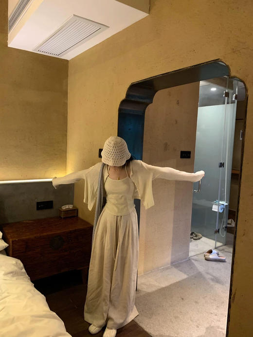 自留！自在慵懒 密织天丝亚麻 宽松 松弛感 显瘦 阔腿裤 懒人 休闲裤～ 商品图7