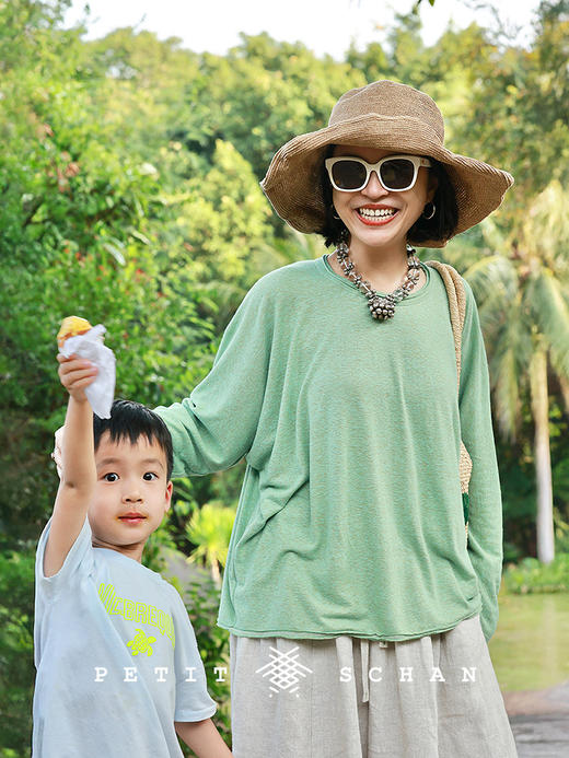 Petit Schan小闪 CLO#1085 Whatever 随便 汉麻莱赛尔防晒长袖T恤 商品图1