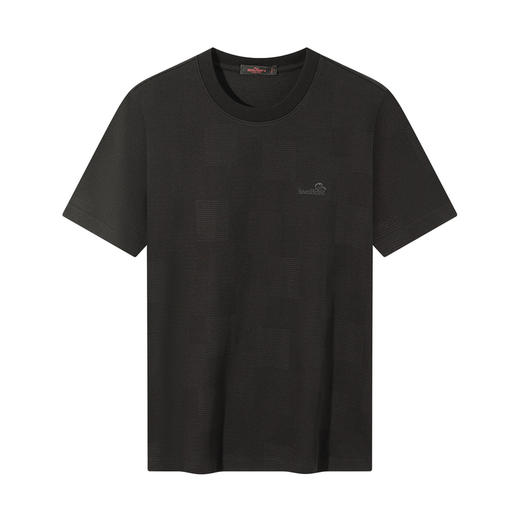 【格纹提花】柒牌男装2026夏季新款圆领微弹柔软舒适休闲短袖T恤 130T71950 商品图4