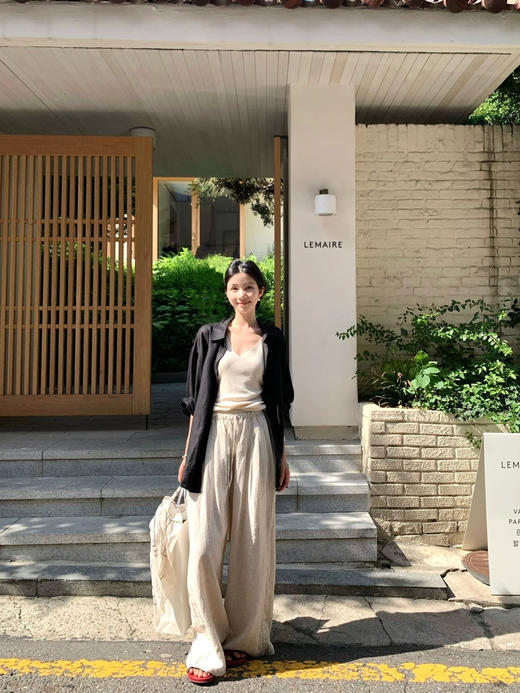 自留！自在慵懒 密织天丝亚麻 宽松 松弛感 显瘦 阔腿裤 懒人 休闲裤～ 商品图6