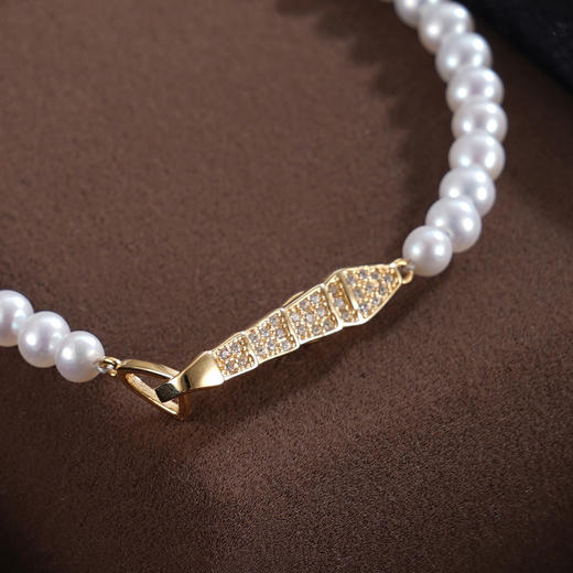 子佩集【月珀神谕】银S925珍珠惜王妃手链【MLSL014】4mm珠镀金蛇2601 商品图1