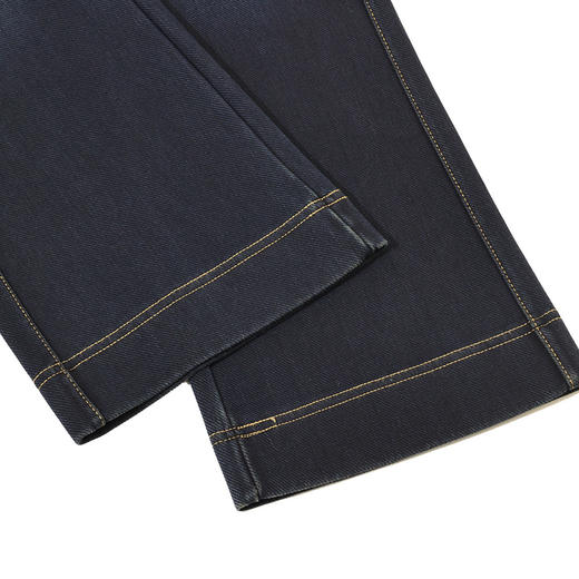 半身缘女裤 春筒针织撞色皮牌喇直筒季牛仔裤261202M30120215 商品图4