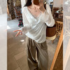 西遇莱赛尔v领长袖T恤女2026年春季新款宽松薄款防晒罩衫上衣SS060237 商品缩略图3