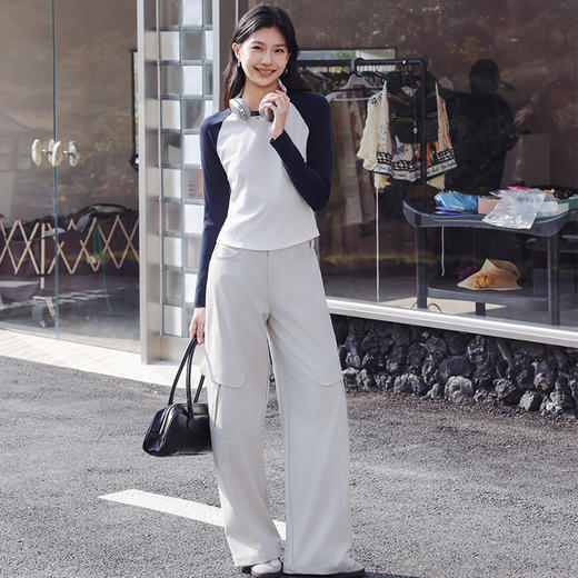 【腿型修容师，柔软丝滑】春夏季新款SAKURA樱花工装弯刀裤女新款高腰显瘦直筒裤藏肉百搭多口袋阔腿裤 商品图6