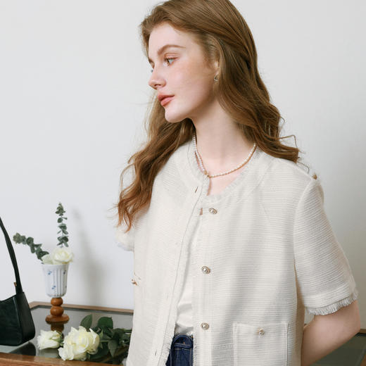 【商场同款】诗凡黎翻领小香风外套2025夏新款上衣外搭3G4110091 商品图3