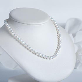 强光白色淡水珍珠项链XL574