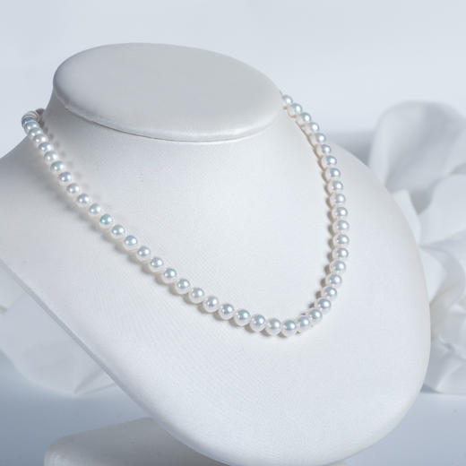 强光白色淡水珍珠项链XL574 商品图0