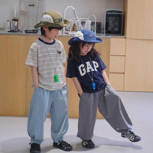 二店y 【一组两件】 G家经典款纯色大logo+条纹刺绣 儿童短袖T恤 商品图13