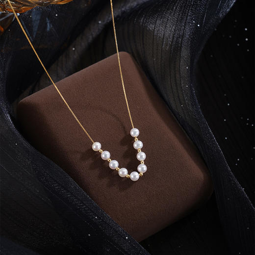 子佩集【九霄星芒】G18K珍珠惜王妃项链【MLKJXL003】4.2mm珠多珠2601 商品图1