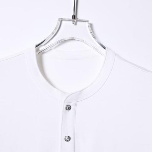 SDSA男装2026新款高贵轻奢简约纯色半纽扣设计短袖T恤百搭休闲潮 商品图2