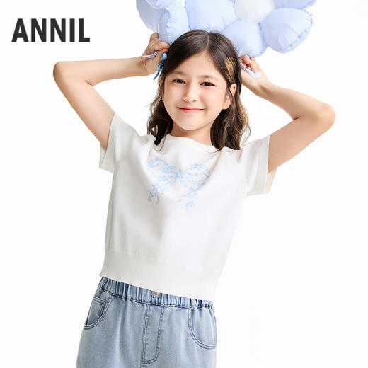 女童短袖针织衫夏季新款安奈儿童装EG621643 商品图0