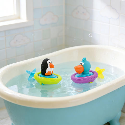 美国sassy宝宝洗澡玩具戏水发条玩具 拉绳发条船 商品图2