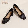 信诺妈妈鞋粗跟通勤单鞋女真皮方头中老年一脚蹬皮鞋2026春季新款X6C097-51 商品缩略图7