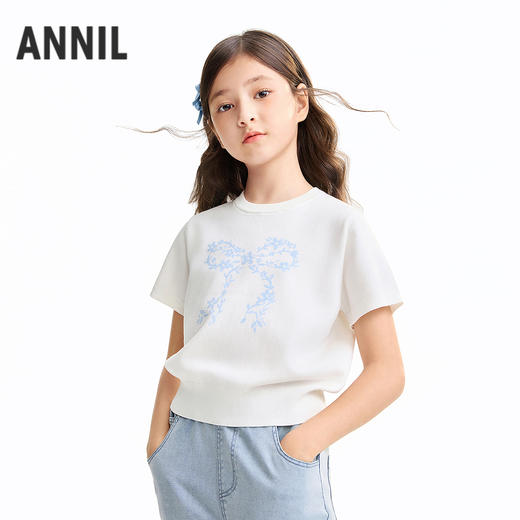 女童短袖针织衫夏季新款安奈儿童装EG621643 商品图1