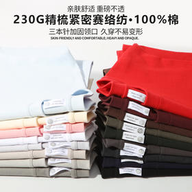【49.9元2件】230G重磅精梳纯棉T恤宽松圆领正肩情侣款大码短袖三本针百搭潮流半袖S-XL★娃娃优选