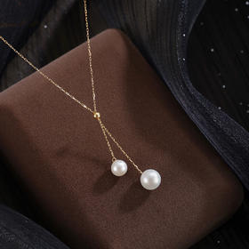 子佩集【流年风吟】G18K珍珠惜王妃项链【MLKJXL009】6-7.5mm珠镀金双色吊球紫白2601