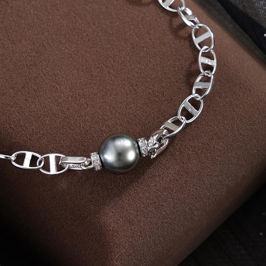 子佩集【墨夜奇迹】银S925珍珠惜王妃手链【MLSL013】9mm珠黑珠日子扣2601 商品图1