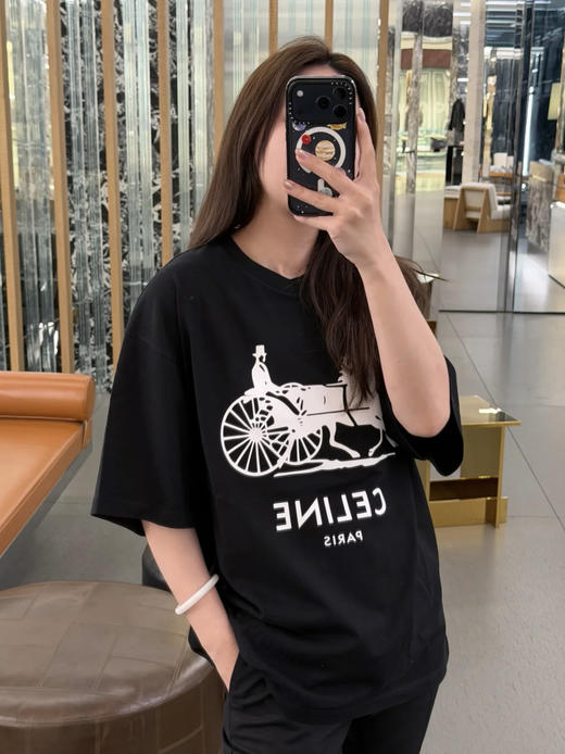 赛琳 25ss字母标识马车印花短袖T恤 男女同款（DY） 商品图4