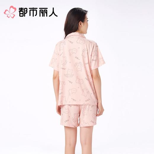 都市丽人睡衣女士睡衣薄家居服凉感无尘棉睡衣女士无尘棉短袖套装女装短袖短裤LHC0A2 商品图2
