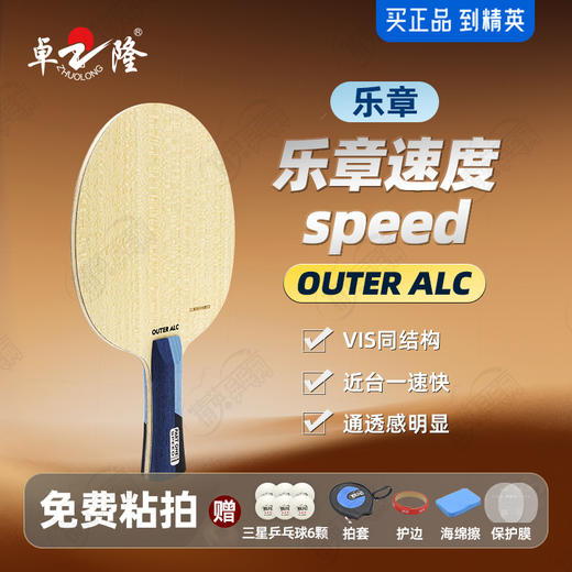【送三星球】卓隆&郗恩庭乐章速度speed乒乓球拍底板外置ALC弧圈快攻型乒乓底板 商品图0