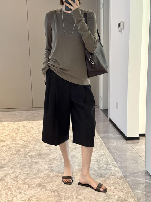 【高品质私服】【八分休闲裤】高垂坠感面料，中高腰设计，轻松打造九头身既视感G1655-CC【无标出货 介意慎拍】 商品图5