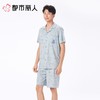 都市丽人睡衣男士睡衣薄家居服凉感无尘棉睡衣男士无尘棉短袖套装男装短裤FHC0A2 商品缩略图1