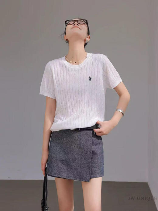 DYJ20261036，小马标绞花短袖衫 商品图0