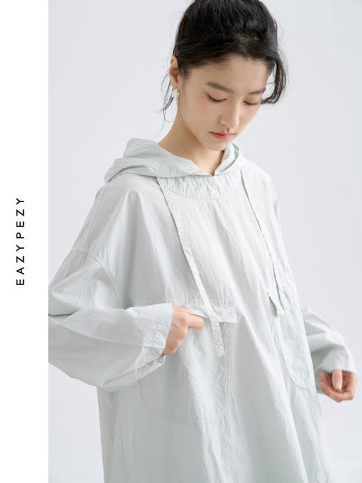 纸感棉工装连帽上衣短裤套装 商品图3