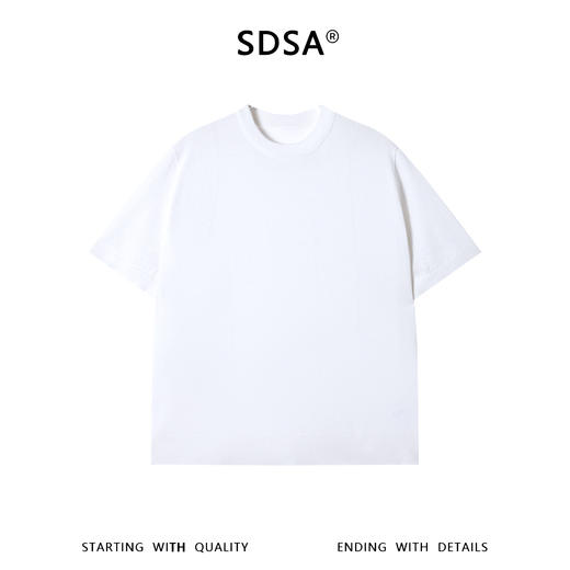 SDSA男装2026新款高贵轻奢老钱风肌理感纯色圆领短袖T恤百搭上衣 商品图0