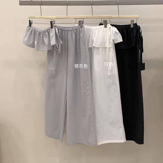 春夏新款【小众芭蕾风裙边休闲裤】松弛感净色松紧腰气质休闲工装裤 商品图3
