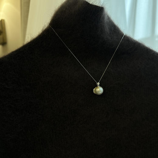 香槟 海水南洋金珠巴洛克吊坠 约14mm 商品图3