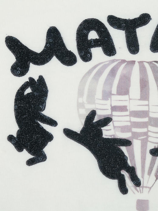 白色 MATISSE 兔子热气球印花短袖 T 恤女 2026 夏季新款宽松显瘦圆领百搭上衣 商品图6