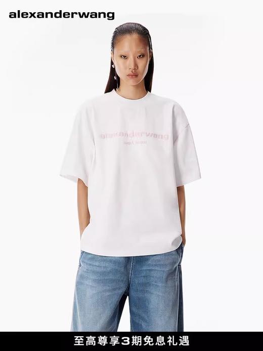 复古美式大tee，胸口徽标印花。情侣款宽松氛围感圆领t恤E032488 商品图6