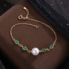 子佩集【福禄攸同】银S925珍珠惜王妃手链【MLSL007】8.4mm珠镀金葫芦绿玉髓2601 商品缩略图0