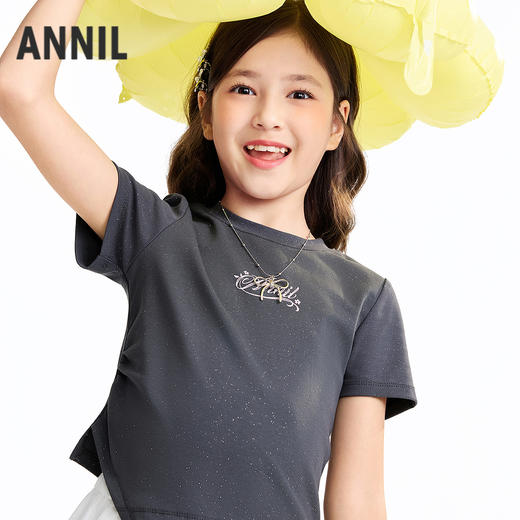 女童圆领短袖针织衫夏季新款安奈儿童装EG621640 商品图2