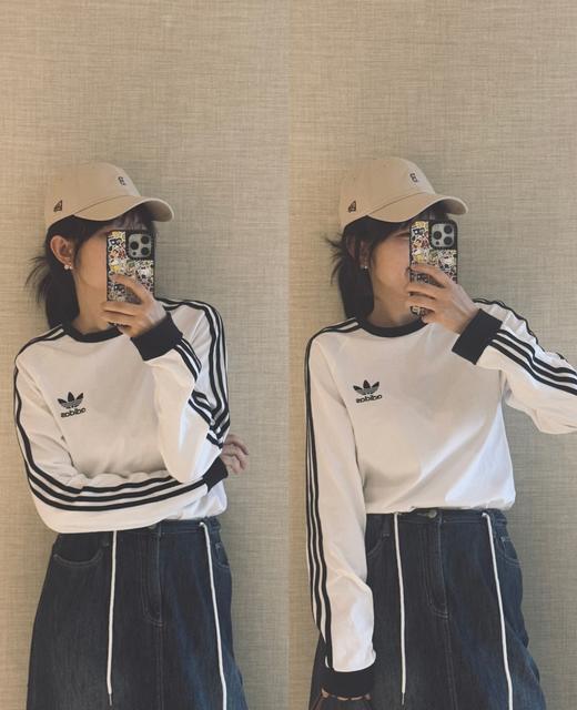 Jennie同款”⁥三叶草阿迪长袖T恤 商品图6