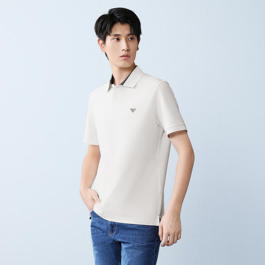 【冰糖玉/不变形领】柒牌男装26夏上新短袖POLO衫柔软舒适上衣男 130T70580 商品图1