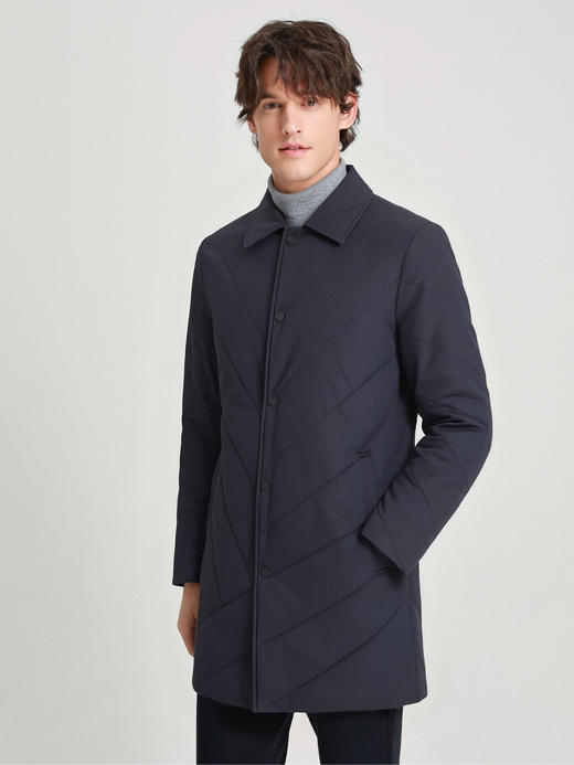 callisto藏青人字纹棉风衣 商品图3