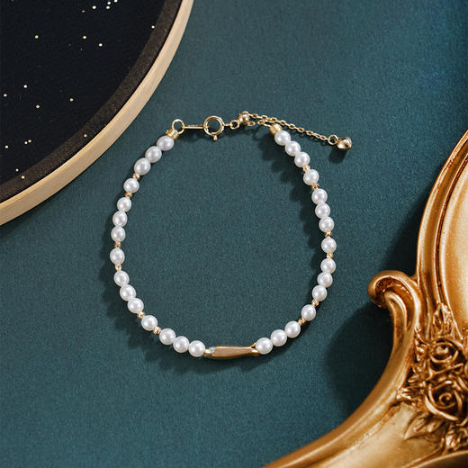 子佩集【与你有缘】银S925珍珠惜王妃手链【MLSL005】3mm珠镀金鱼2601 商品图2